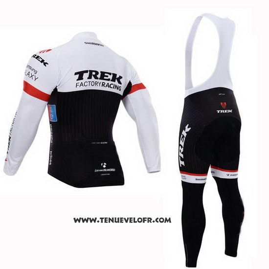 2015 Maillot Ciclismo Trek Factory Racing Factory Racing Blanc et Noir Manches Longues et Cuissard